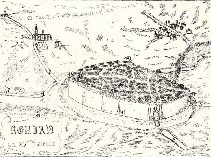 plan de roujan au XVe siècle