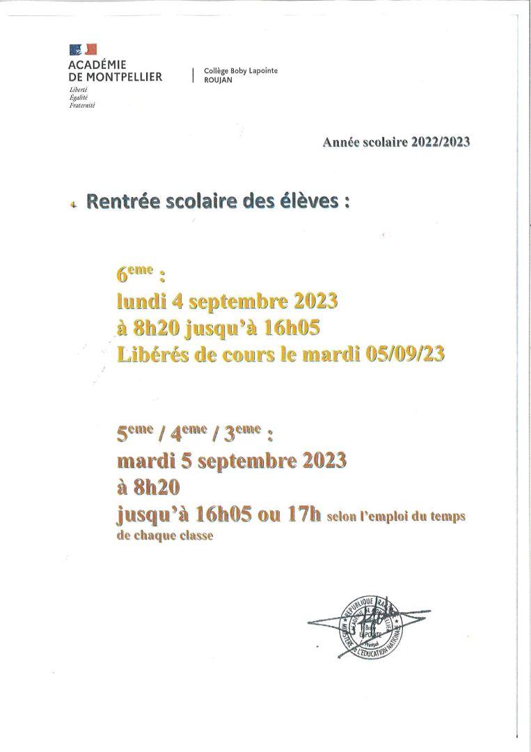 rentrée scolaire