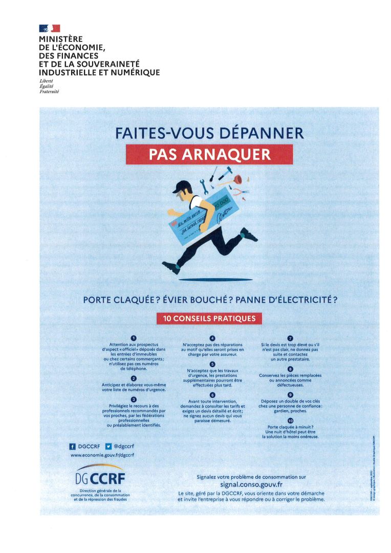 Message du Ministère de l'Économie