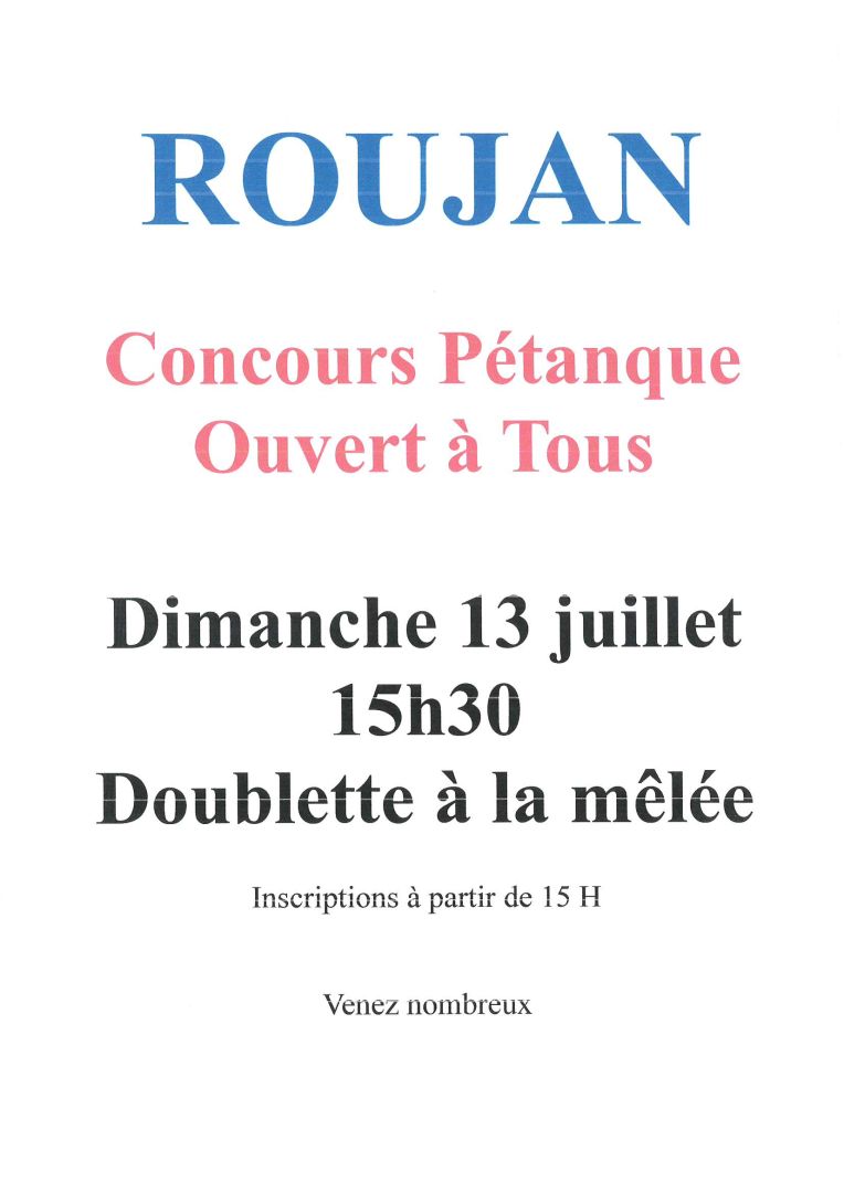 affiche concours pétanque