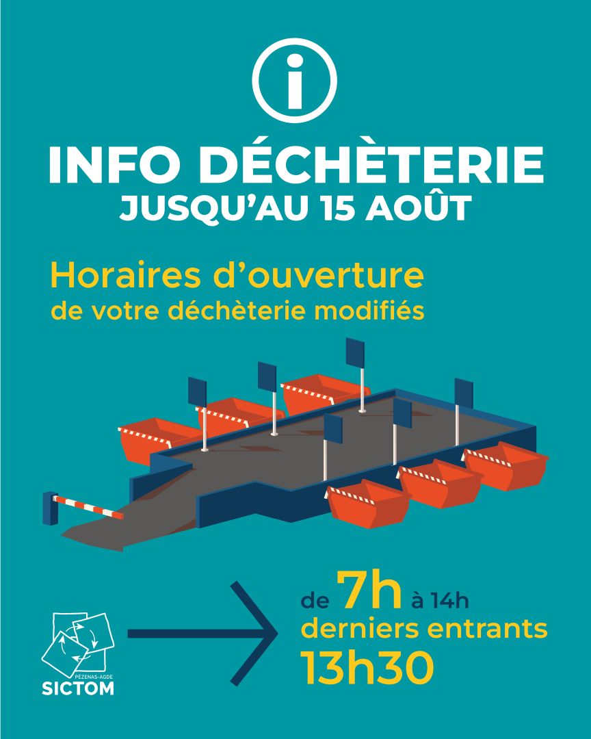 affiche horaires déchèterie