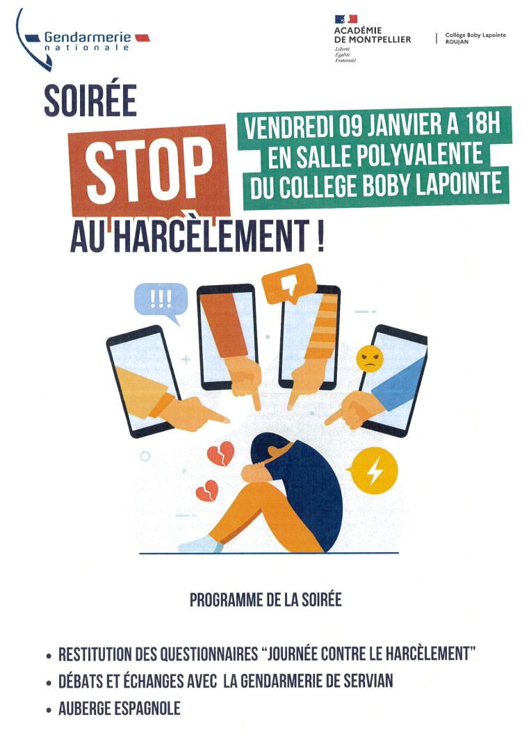 affiche stop harcèlement