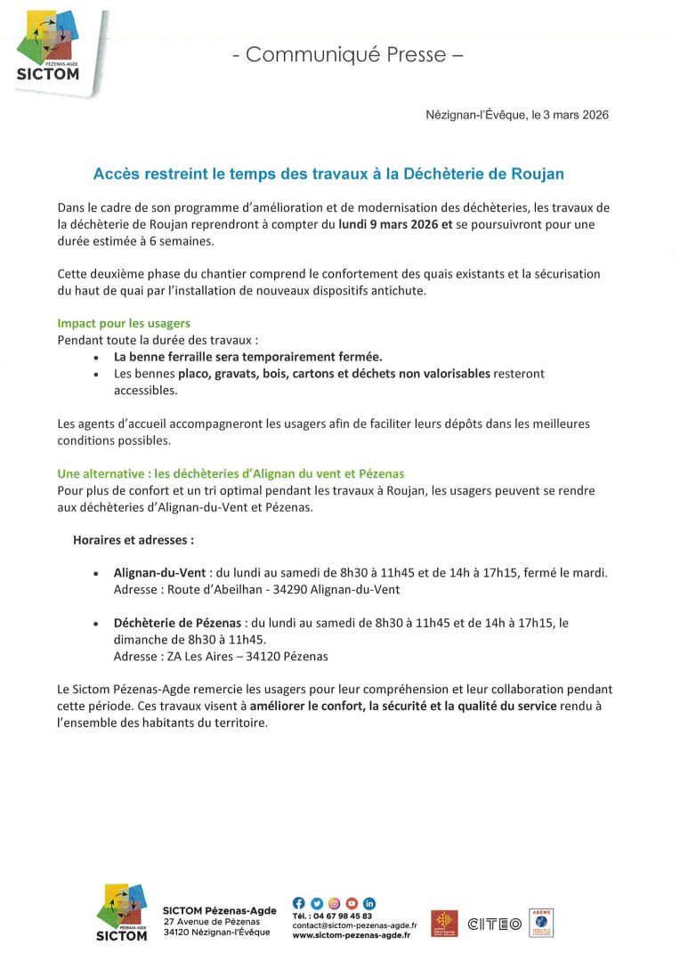 affiche travaux sictom